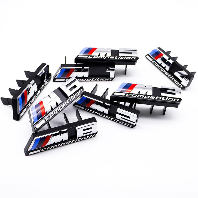LBHBE1 Car Sticker ABS Car Front Grille Emblem M1 M2 M3 M4 M5 M6 M7 X1 X2 X3 X4 X5 X6 X7 For BMW M Competition LOGO Decor Car Styling A