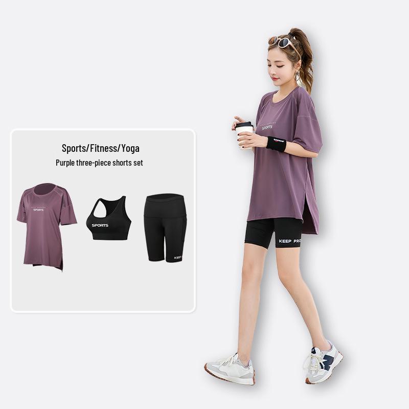 Plus Size Women's Breathable Yoga Fitness Suit - Summer Gym & Running, Slimming & Tummy Control