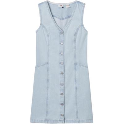 Levis SS25 Casual Slim Fit Denim Sleeveless Dress Women Dresses Light-Blue 001WL-0000
