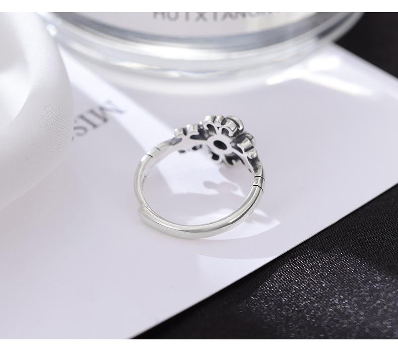 Banyan Tree S925 Silber Dunkelrosa Ring: Einfacher, Punkiger, Cooler, Süßer Stil für Frauen