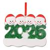 2026 Christmas Family Ornament Santa Hat Snowman DIY Family Name Xmas Tree Hanging Decoration Holiday Gift