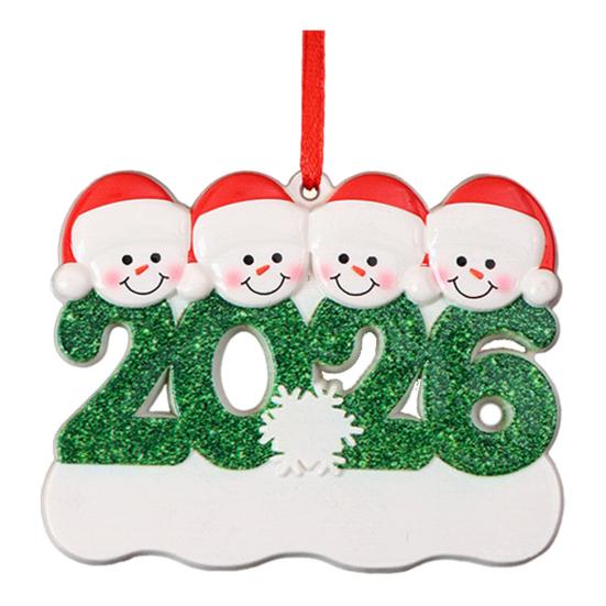 2026 Christmas Family Ornament Santa Hat Snowman DIY Family Name Xmas Tree Hanging Decoration Holiday Gift