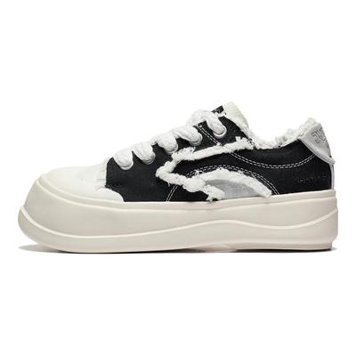 Disney X Li Ning Honey Platform Slip Resistant Durable Low Top Sports Casual Shoes Women Sneakers Black White AGCT042-1