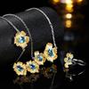 Earrings S925 Sterling Silver With Natural Treasure Necklace Women'S Flower Design Jewelry Set