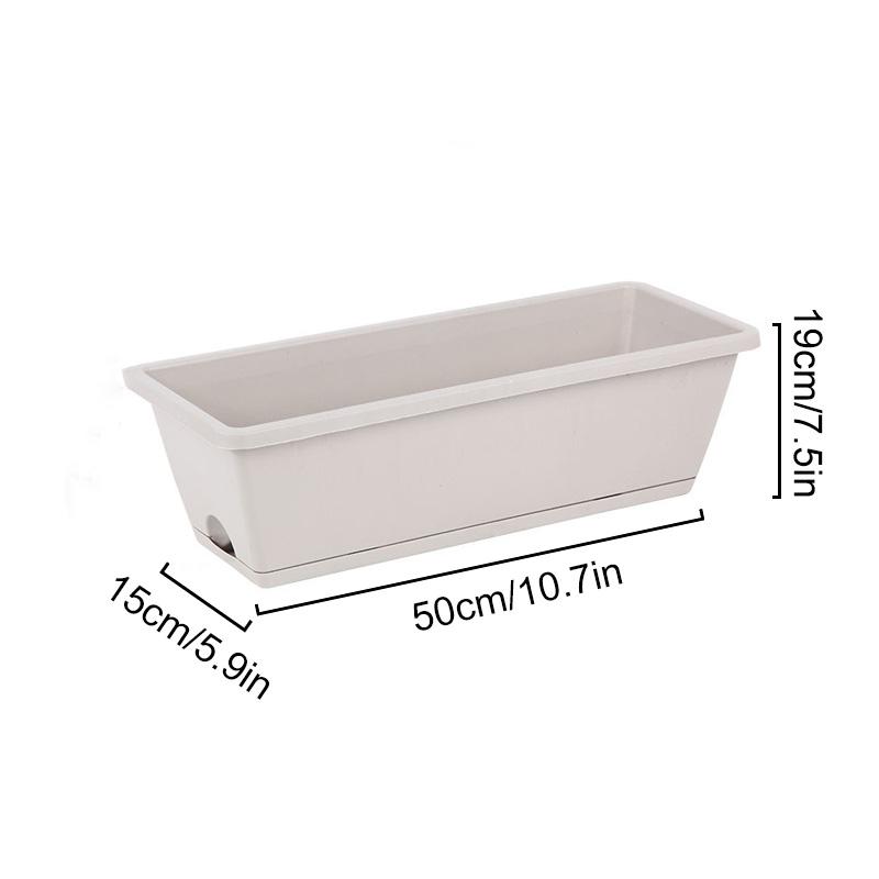 

5 шт./упак. цветочный горшок для садоводства, ящик для рассады, балкон, грядки для овощей, пластиковые, сделай сам, прямоугольные, с дренажными отверстиями для овощей светло-серый