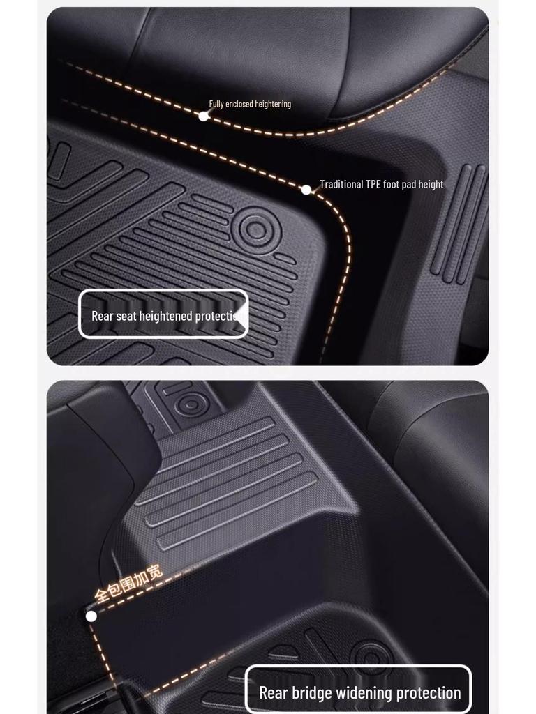 Waterproof TPE Car Floor Mats for Pentium B30 (2016-2018), One-Piece Molded with Door Sill Coverage