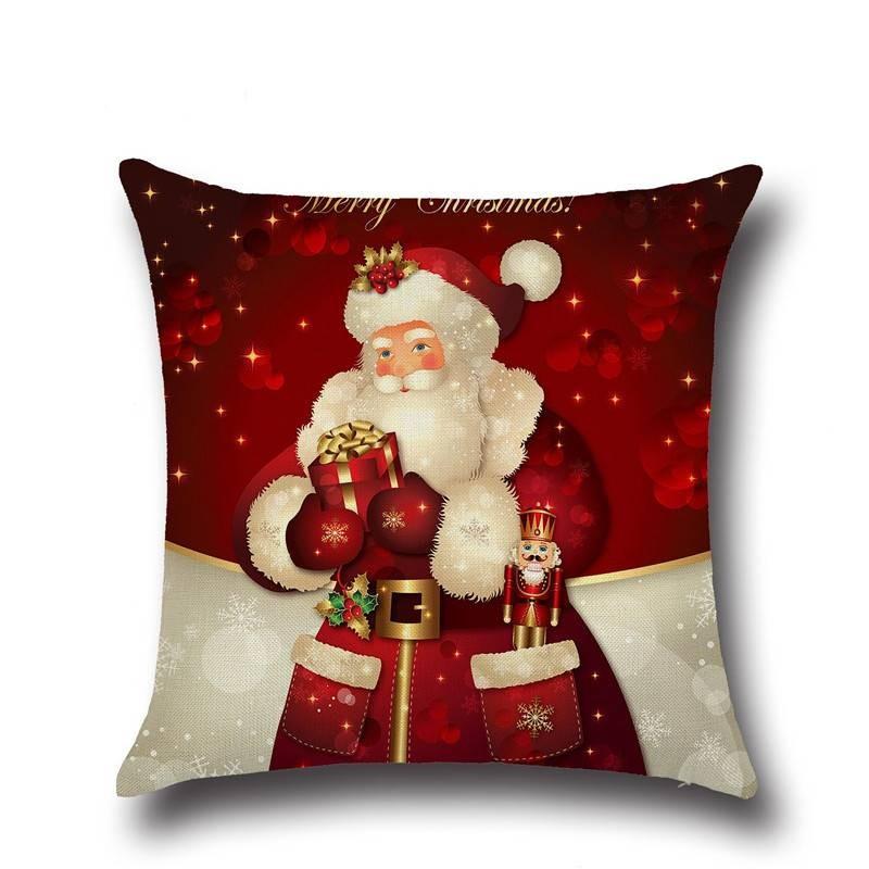 Christmas Cartoon Pillow Cover Cozy Home Office Decor Sofa Bedroom Festive Gift