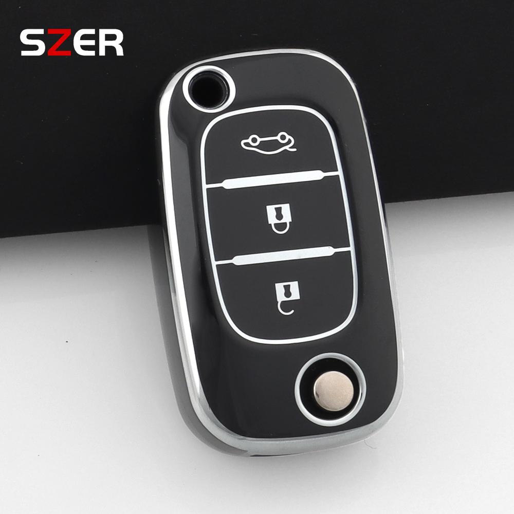Tpu Folding Car Key Case Fob Cover For Renault For Lada Sedan Largus Kalina Granta Vesta X-Ray Xray Protect Shell Accessories