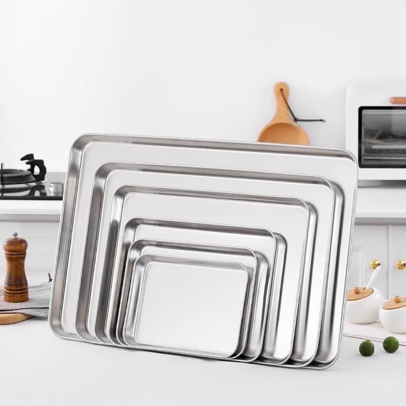 Flat Bottom 304 Stainless Steel Rectangular Tray