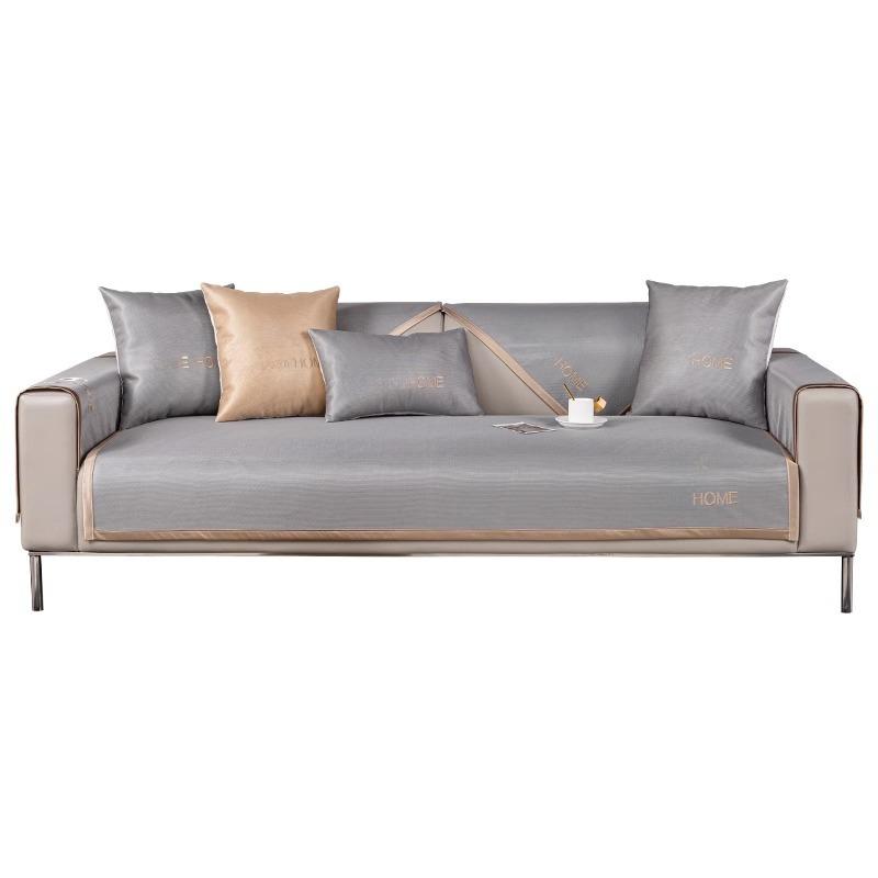 Lodowy jedwab Poduszka na sofę Letnia lekka luksus i prostota Wysokiej jakości antypoślizgowa mata letnia Szara narzuta na sofę Fajna poduszka 