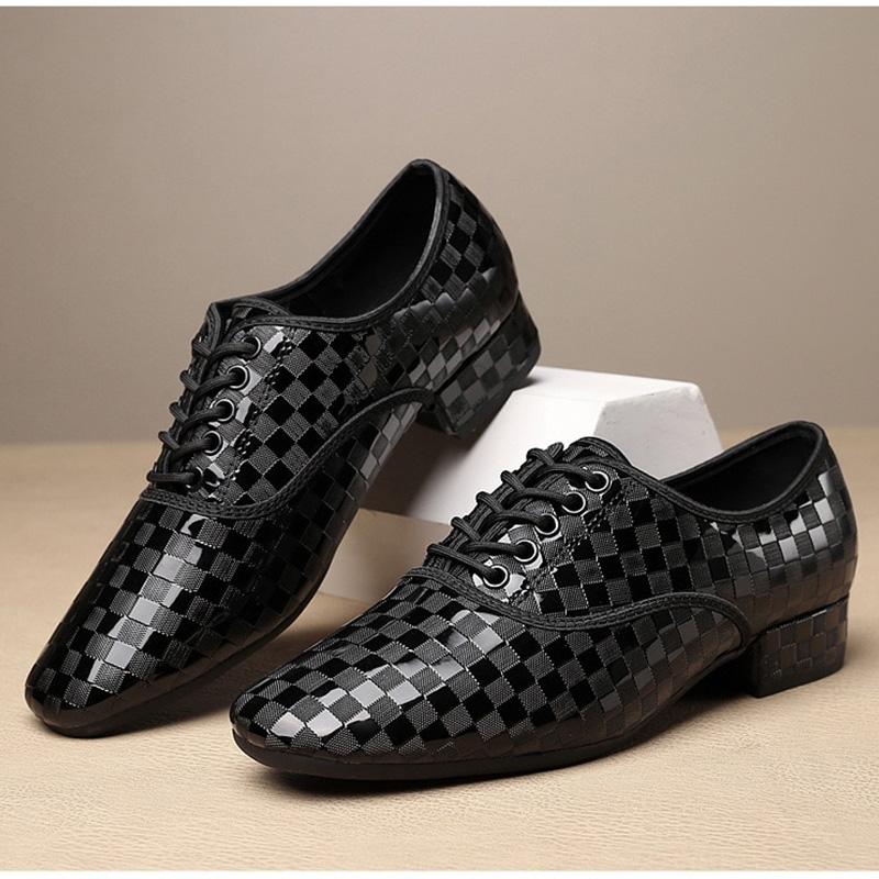 Zapatos de Baile Social Moderno para Hombre Adulto Tacón Bajo Cuero Zapatos de Baile Gitaba Fiesta Zapatos de Baile de Salón Tacón 3cm Interior
