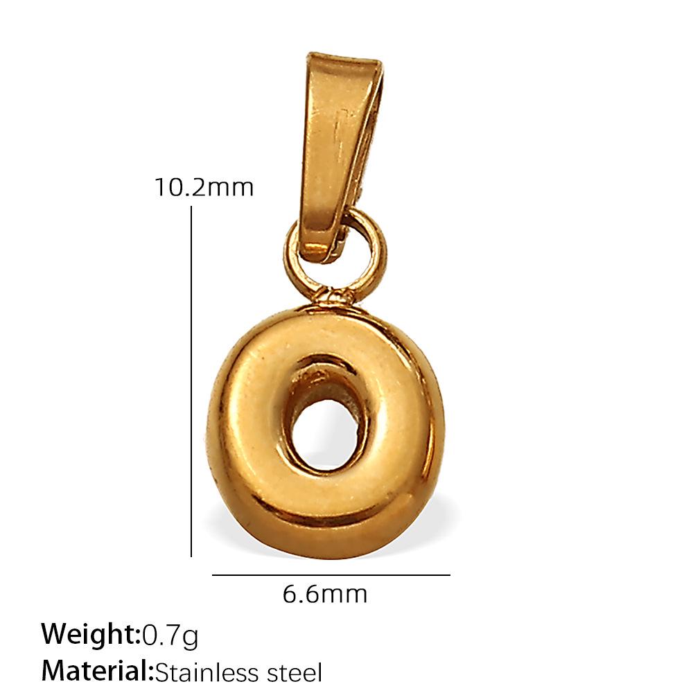 18K Gold Plated Bubble Letter Pendants - 26 English Letters