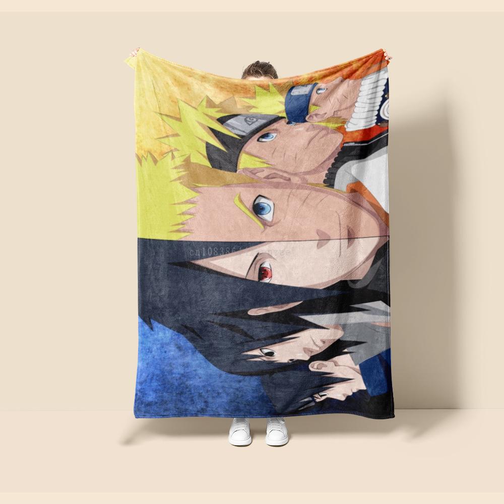 Flannel Blanket Naruto Cartoon Super Soft Blankt for Travel Couch Sofa Picnic Bed Flannel Blanket Birthday Gift
