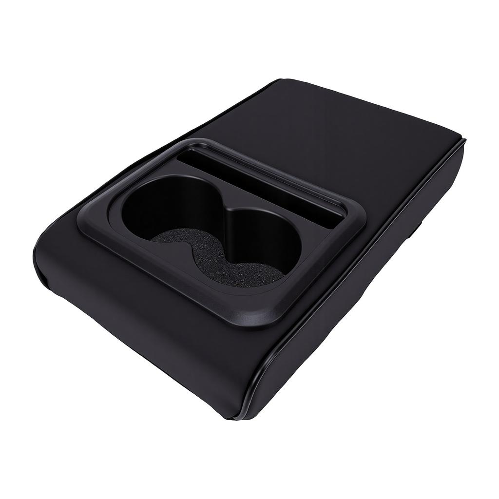 Auto Mittelkonsole Armlehnenkissen Schwarz Universell Ergonomisches Design Auto Armlehnenkissen mit Getränkehalter