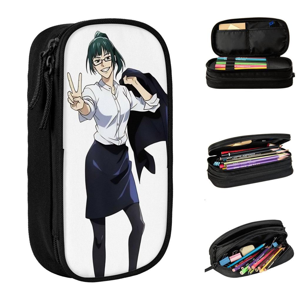 Maki Zenin Manga Pencil Case JJK Kaisens Anime Pen Pencil Bags Student Big Capacity School Supplies Zipper Pencilcases