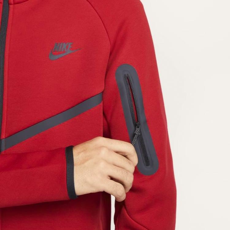 Nike Windrunner Comfortable Durable Casual Simple Cardigan Hoodie Men outerwear Red Black HV0950-687