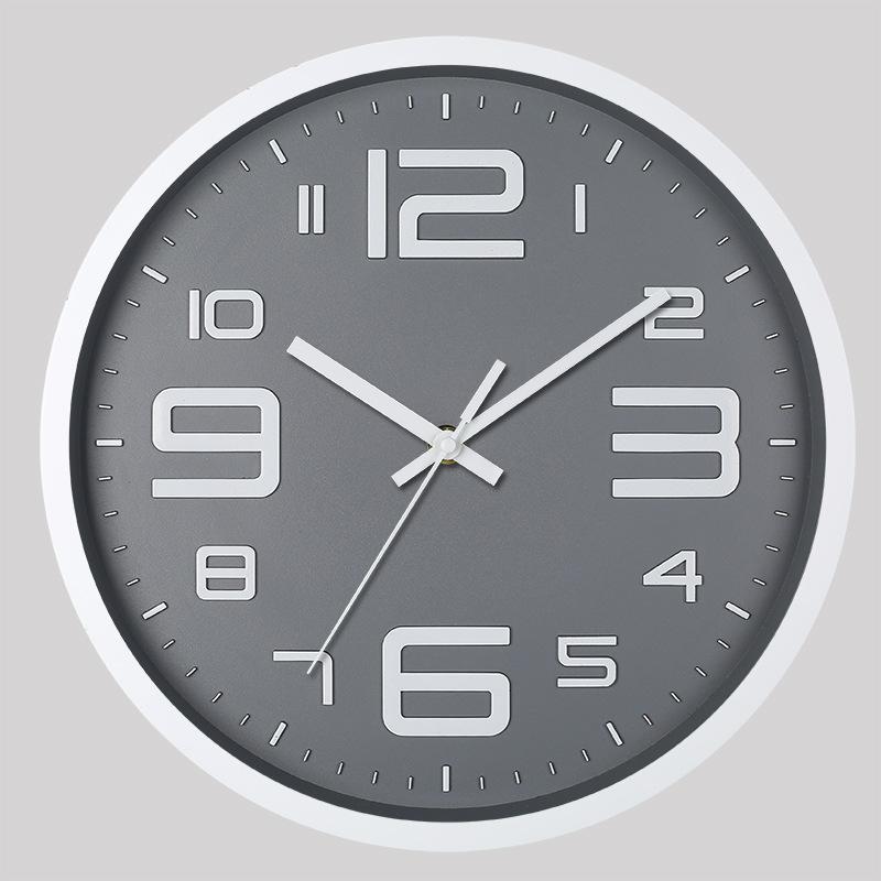 12 Inch 30CM Silent Wall Clock, Creative and Fashionable, Three-dimensional Digital Minimalist Clock for Home Living Room