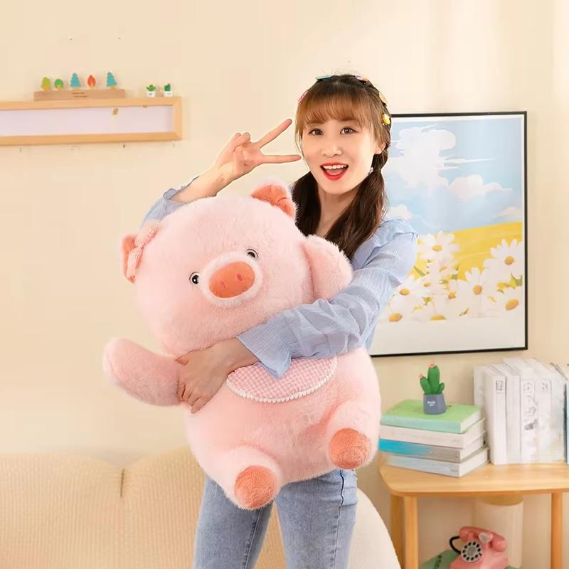 

Очаровательная плюшевая игрушка в виде животного, плюшевый кролик, свинья, лиса, панда, осел, нагрудник, подушка, мягкая кукла, подарок на день рождения для детей 35cm