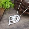New matte hollow geometric love long pendant women's creative high sense diamond inlaid long necklace