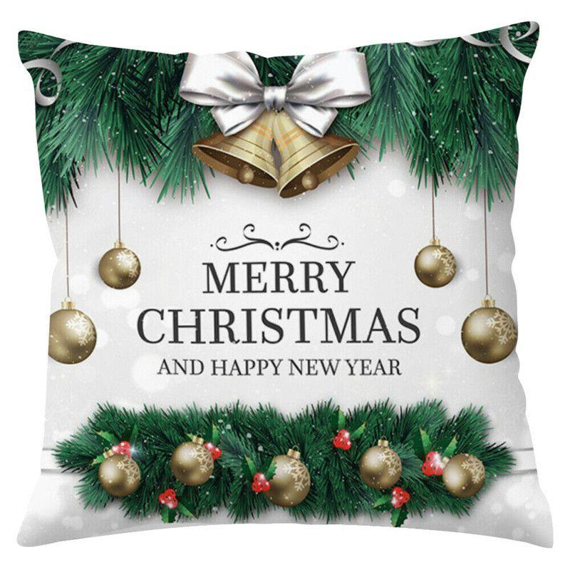 Polyester Peach Skin Christmas Cushion Cover 18" For Sofa Decor**