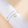 Cazador Barcelona Flower Bracelet Stainless Steel Smile Leaves Bow Tie Planet Charm Double Layer Beads Chain for Women Jewelry