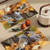 4pcs Set, Greyhound and Hedgehog Pattern Placemats, Fashionable Printed Table Mats, Suitable for Dining Tables, Kitchens, Parties, Indoor Use, Holiday