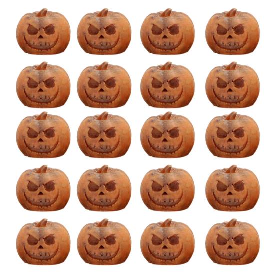 20Pcs Halloween Mini Pumpkin Decorations Resin Miniature Pumpkins Figurines Statues Ghost Themed Crafts Sculptures