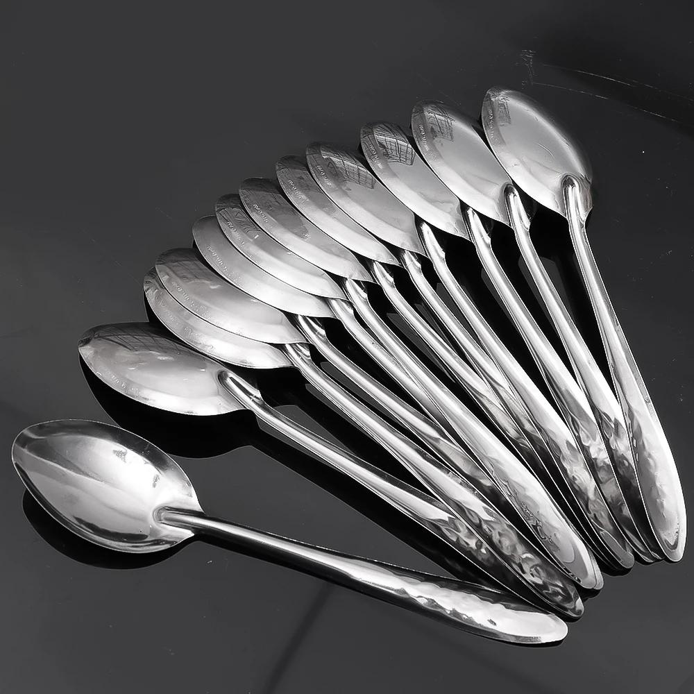 30/5pcs Stainless Steel Spoon Long Handle Soup Spoon Ice Cream Dessert Scoops Milk Coffee Teaspoon Kitchen Tableware Utensils