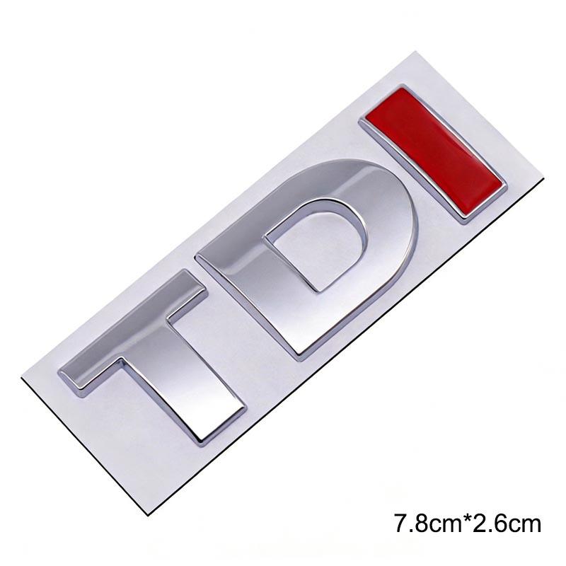 RUNTB1 3D Metal TDI Car Trunk Sticker For VW Golf Polo Tiguan, Touareg Car Modification Parts