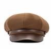 Autumn Winter Octagonal Cap Retro Painter Cap Big Head Circumference Beret