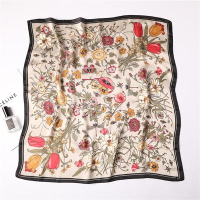 Bufandas Estampadas de Lujo Bufanda de Seda para Mujer Decoraciones Florales de Primavera y Verano Corbatas Pequeñas Diademas Bolsos