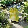 Cartoon Fog Figurine Resin Welcome Dragonfly Frog Statue Sculpture Home Office Desktop
