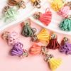 50pcs Pendant 25mm Tassel Velvet Alloy Fringe Korean DIY Earrings Jewelry Accessories Handmade Making Materials
