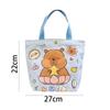 Cartoon Capybara Canvas Bag Women's Casual Shoulder Bag Large Capacity Crossbody Bag Cartoon Handbag Daily Lunch Bag