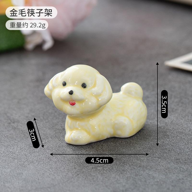 Nytt i sortimentet Japansk Stil Keramisk Hund Fransk Bulldog Teddy Ätpinnshållare Mini Söt Hem Bordsdekoration Ätpinnskudde