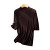 Puyuan 2025 Women's High Neck Merino Wool Base Layer - Classic Autumn/Winter Mid-Sleeve Essential