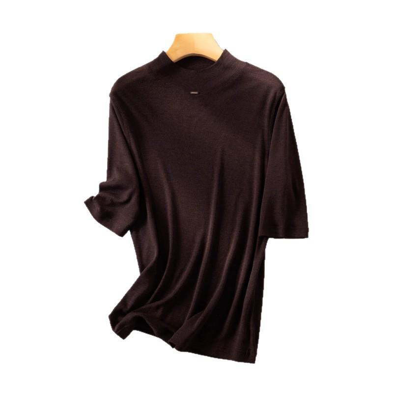 Puyuan 2025 Women's High Neck Merino Wool Base Layer - Classic Autumn/Winter Mid-Sleeve Essential