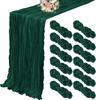12Pcs Semi-Sheer Gauze Sage Green Table Runners Vintage Rustic Wedding Birthday Wedding Decoration Banquets Arches Boho Decor