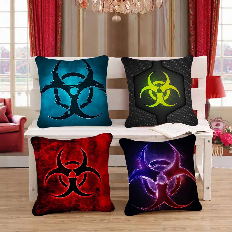LOGO B-BIOHAZARD Pillow Gift Home Office Decoration Bedroom Sofa Car Cushion Cover Case 45x45