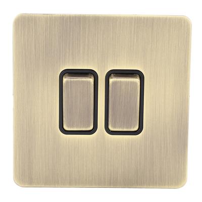 2 Gang Switch Antique Bronze Texture Elegant Decorative Stainless Steel Panel Wall Switch AC250V