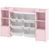 Children's Storage Shelf, Shelf for Toys and Books, for Tidying Up, 8 Removable Boxes, Pink