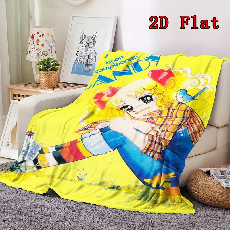 Candy Girl 2D Flat Pattern Flannel Blanket High Quality All Seasons Warmth and Comfort Perfect for Christmas Gifts.MMT0918229