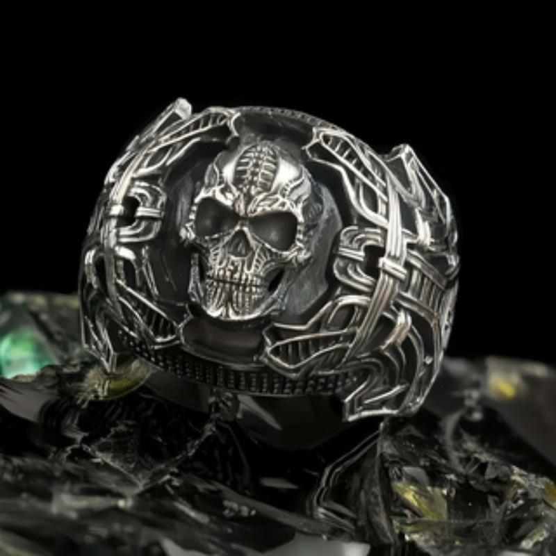 Skull Mechanical Style Men's Ring Punk Trend Ring Fashion Jewelry