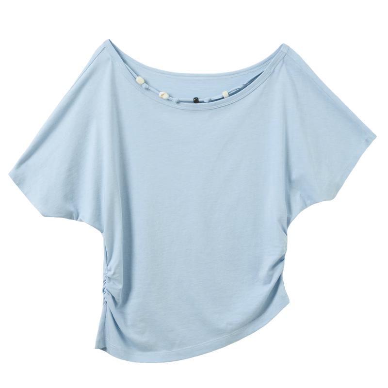 SanCai Summer Beaded Modal Short Sleeve T-Shirt S