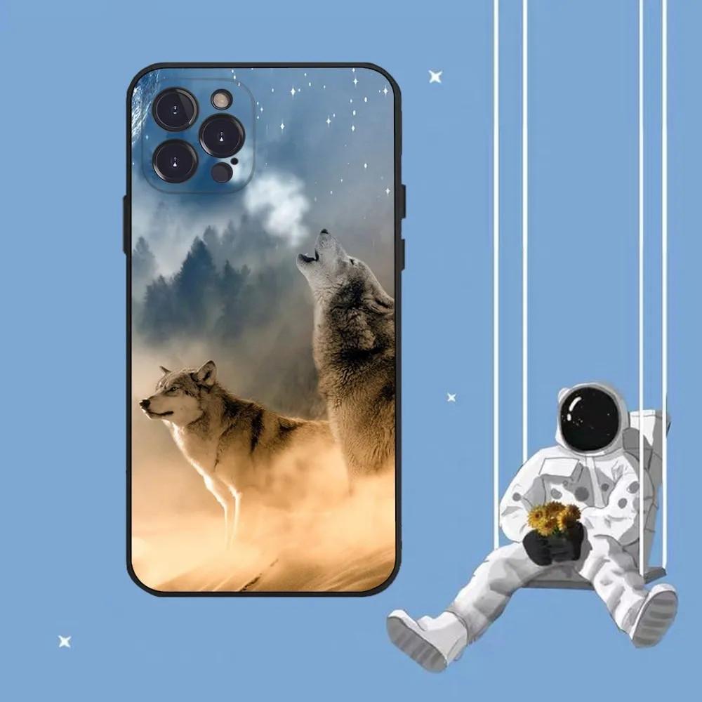 Apple Iphone16 Mobile Phone Case Wolf Mobile Phone Case Hair Painted Anti-Drop Huawei Anti-Drop Mobile Phone Case