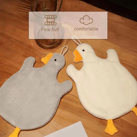 Uroczy ręcznik do rąk w kształcie kaczki Miękki ręcznik dla dzieci Kształt kaczki Chłonny ręcznik łazienkowy z pętelką do zawieszenia do kuchni sypialni