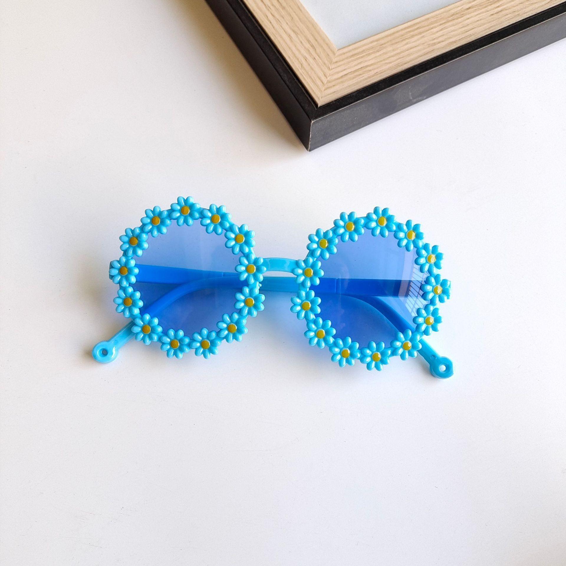 

Personalized Candy Color Small Daisy Children S Sunglasses Round Frame Cute Shape Beach Glasses