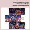 2D Flat Christmas UV Fluorescent Garage Door Cover Banner 13x6ft Christmas Theme Holiday Decor Garage Door Backdrop Decoration