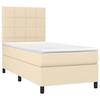 3141750 vidaXL Divan Bed with Mattress Cream 90x200 Cm Fabric