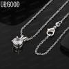 925 Sterling Silver Exquisite Four-Prong Pendant Necklace Set With AAA Zircon - Stylish Evening Jewelry